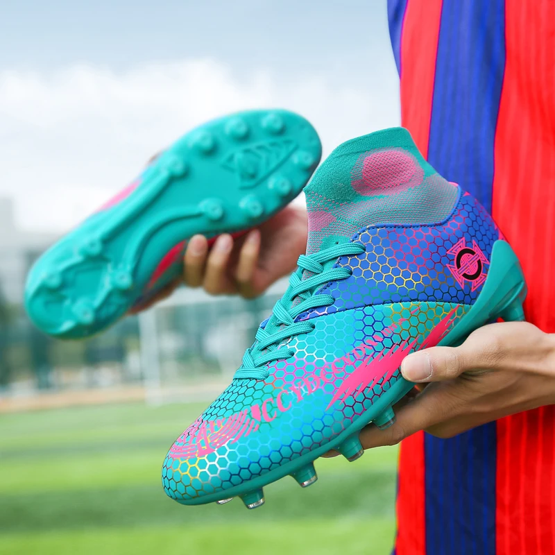 New High Ankle Soccer Shoes Men Breathable High-top Football Boots Turf Soccer Cleats Kids Women Soft Football Shoes Training, Black,white,,blue
New High Ankle Soccer Shoes Men Breathable High-top Football Boots Turf Soccer Cleats Kids Women Soft Football Shoes Training, Black,white,,blue