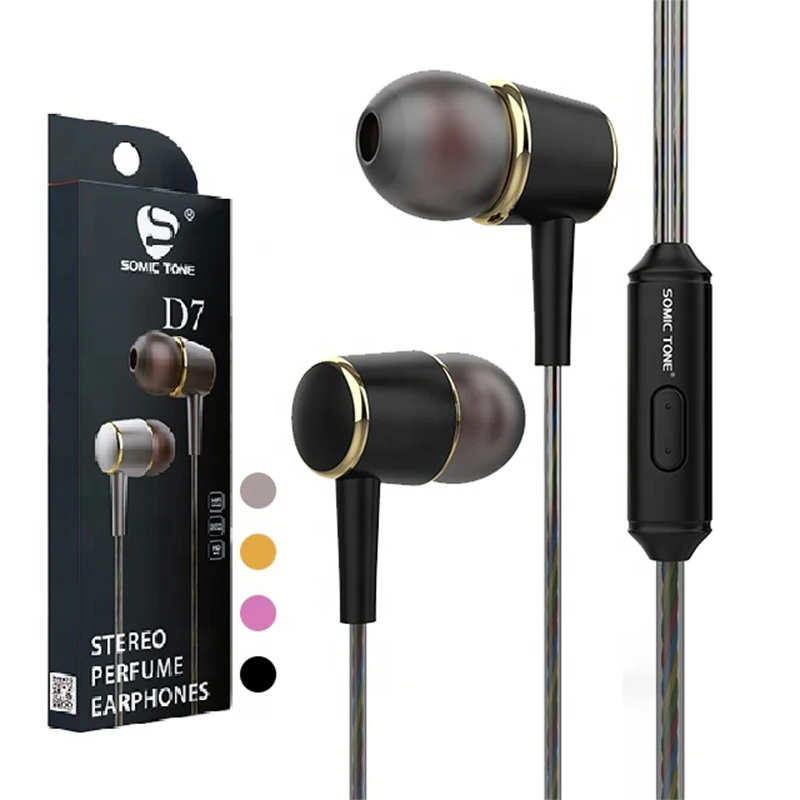 

3.5mm Handsfree OEM in-ear Headphones Sport Earphones Wired Earphone Headphone Headset, Black, gold, rose pink, gray or customized