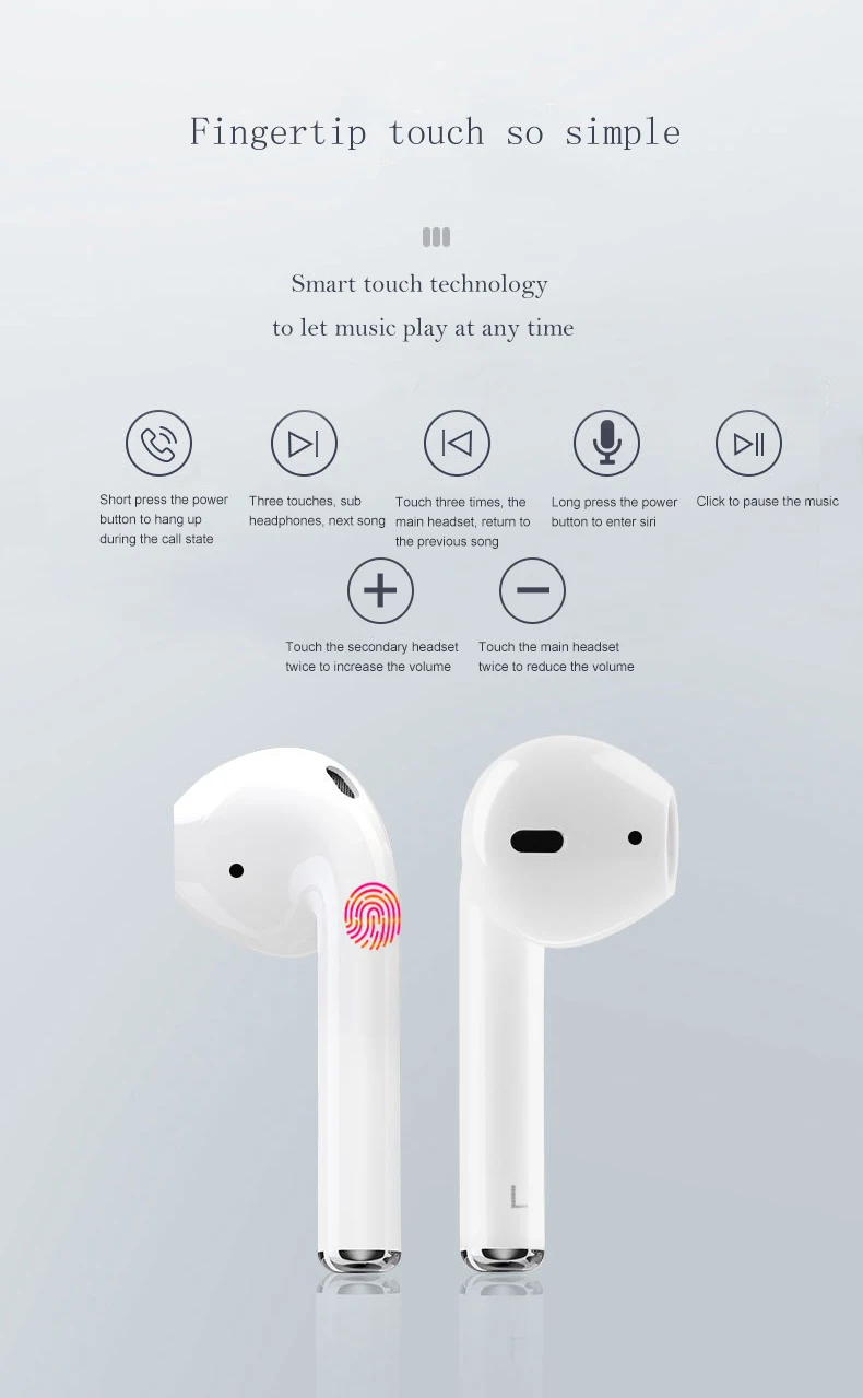 custom logo bluetooth 5.0 earphones i9s/ i10/ i12 tws wireless bluetooth earbuds with charging case - ANKUX.COM