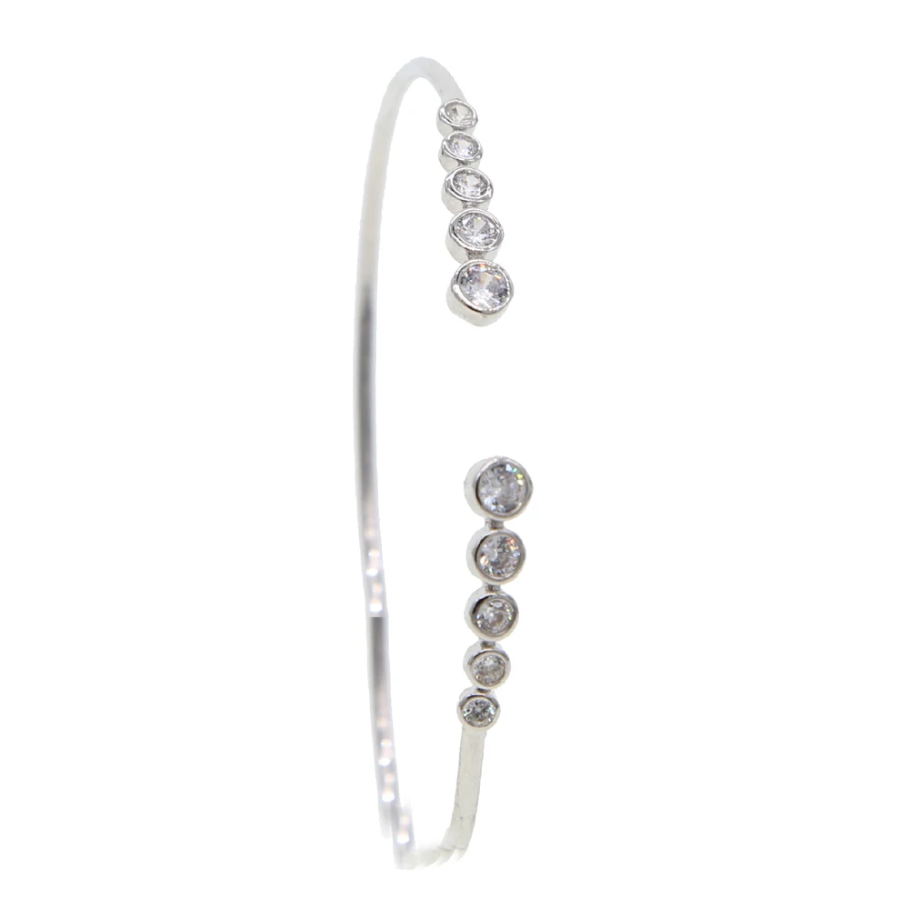 free gift feedback customer simple THIN band clear cubic zirconia cz open adjust bangle, Silver
free gift feedback customer simple THIN band clear cubic zirconia cz open adjust bangle, Silver