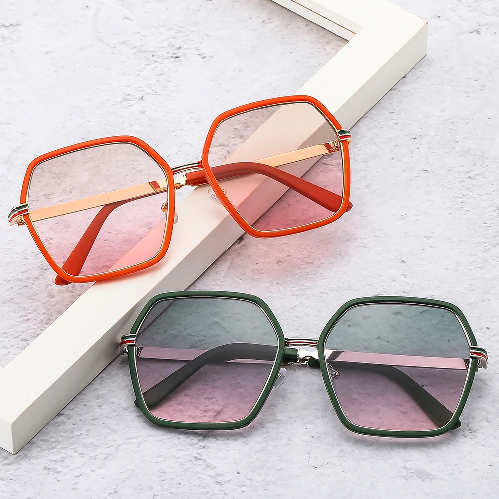 

NWOGLSS S3783 Fashion Shade Metal Polygon Frame Custom Luxury sunglasses