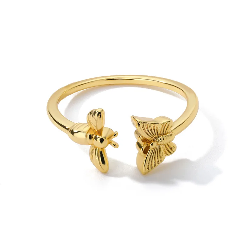 Butterfly And Bee Open Finger Ring Women Gold Stainless Steel Ring Trendy Girls Gift
Butterfly And Bee Open Finger Ring Women Gold Stainless Steel Ring Trendy Girls Gift