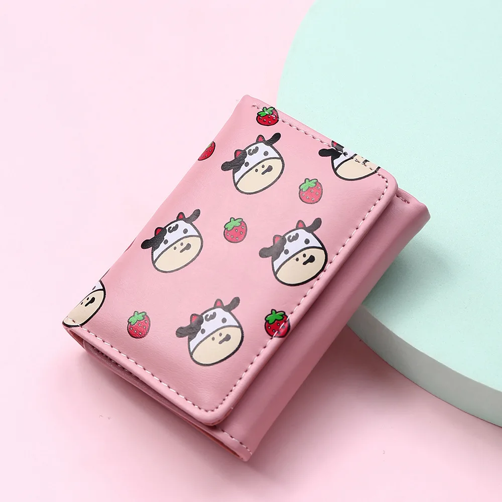 New Cute Strawberry Cow Wallet Hasp Girl Brand Designed PU Leather Coin Purse Female Small Wallets
New Cute Strawberry Cow Wallet Hasp Girl Brand Designed PU Leather Coin Purse Female Small Wallets