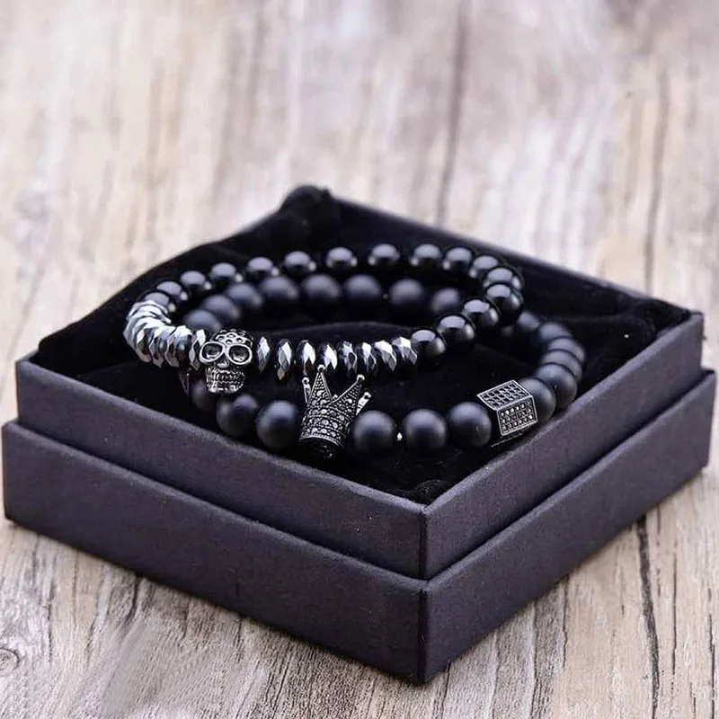 Matte Oxyn Stone Beads Skull Bracelet Set Crown Men Accessories Erkek Bileklik Jewelry Mens Bracelets For Women Pulseras Mujer
Matte Oxyn Stone Beads Skull Bracelet Set Crown Men Accessories Erkek Bileklik Jewelry Mens Bracelets For Women Pulseras Mujer