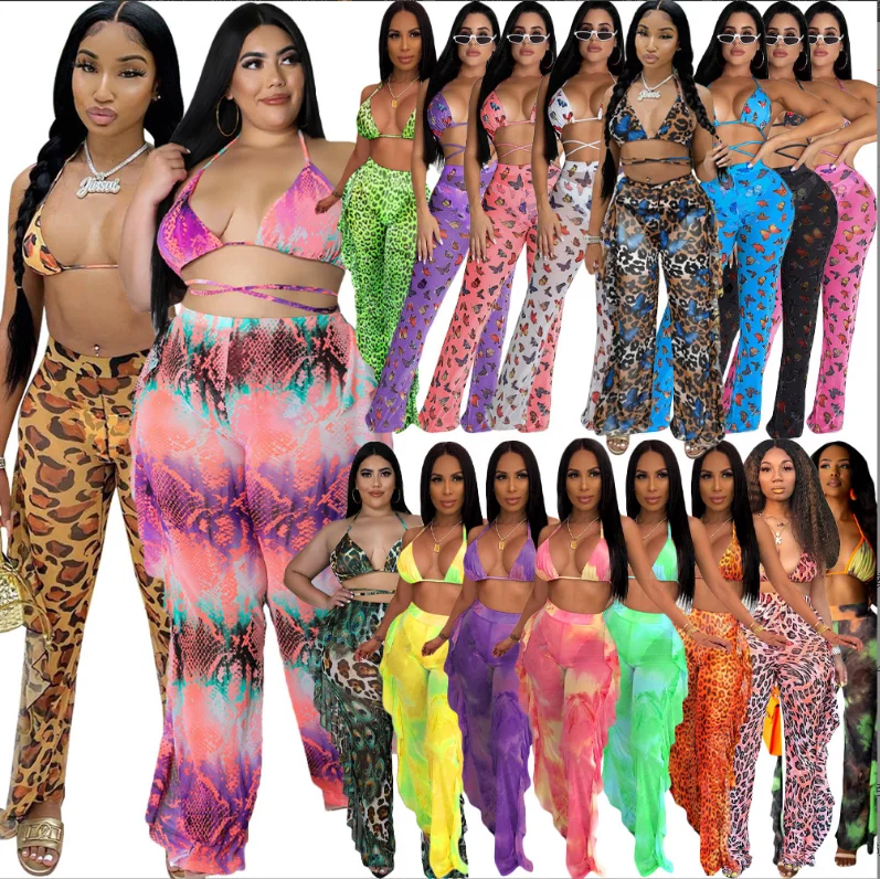 S3592 Summer New Women Hollow Bikini Three Piece Set Ladies Bikini Ruffled Wide-leg Pants 3 Piece Set, As pictures
S3592 Summer New Women Hollow Bikini Three Piece Set Ladies Bikini Ruffled Wide-leg Pants 3 Piece Set, As pictures