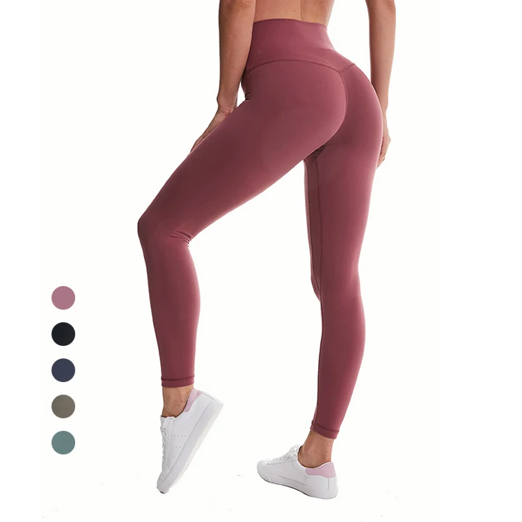 

2021 Latest Quick Dry Gym Fitness Nylon Scrunch Butt Squat Proof 7/8 Tights Women Leggings