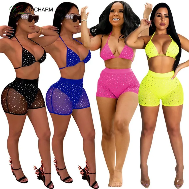 GC-86970527 Wholesale prom summer sexy two piece mesh swimwear sequin shorts outfits for women
GC-86970527 Wholesale prom summer sexy two piece mesh swimwear sequin shorts outfits for women