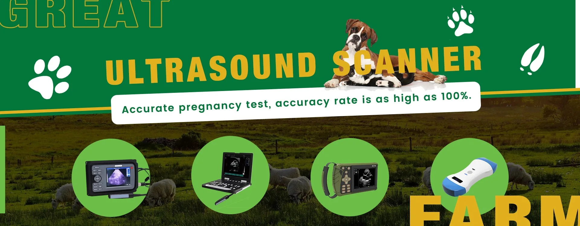 Veterinary ultrasound scanner, veterinary syringe, veterinary artificial insemination equipment, ovulation detector
