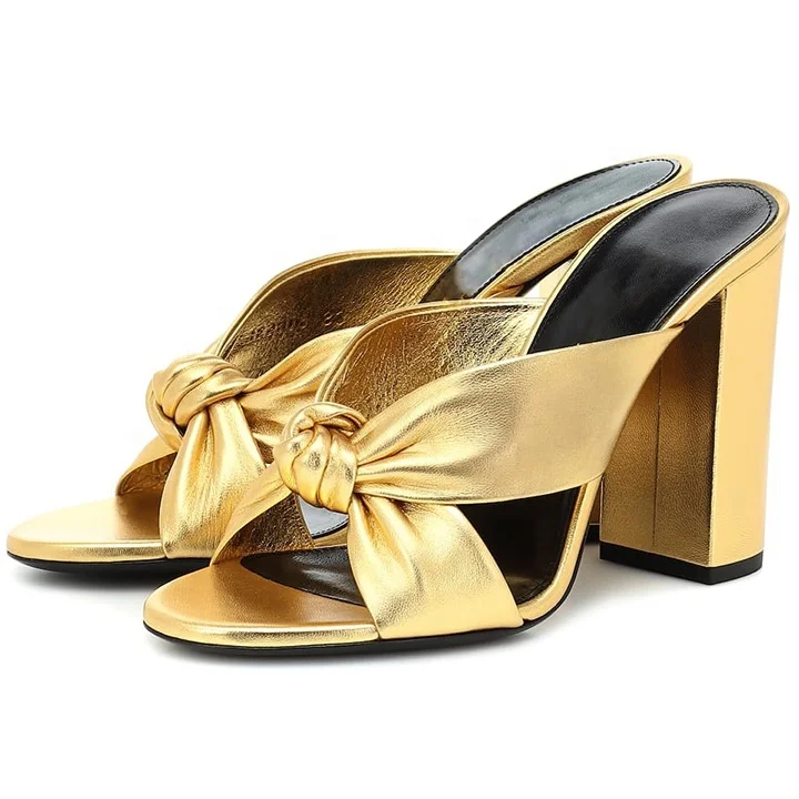 Luxury Thick Heel women's shoes fashionable women's high heels sexy golden pu leather slippers trendy party dress slippers, Gold
Luxury Thick Heel women's shoes fashionable women's high heels sexy golden pu leather slippers trendy party dress slippers, Gold