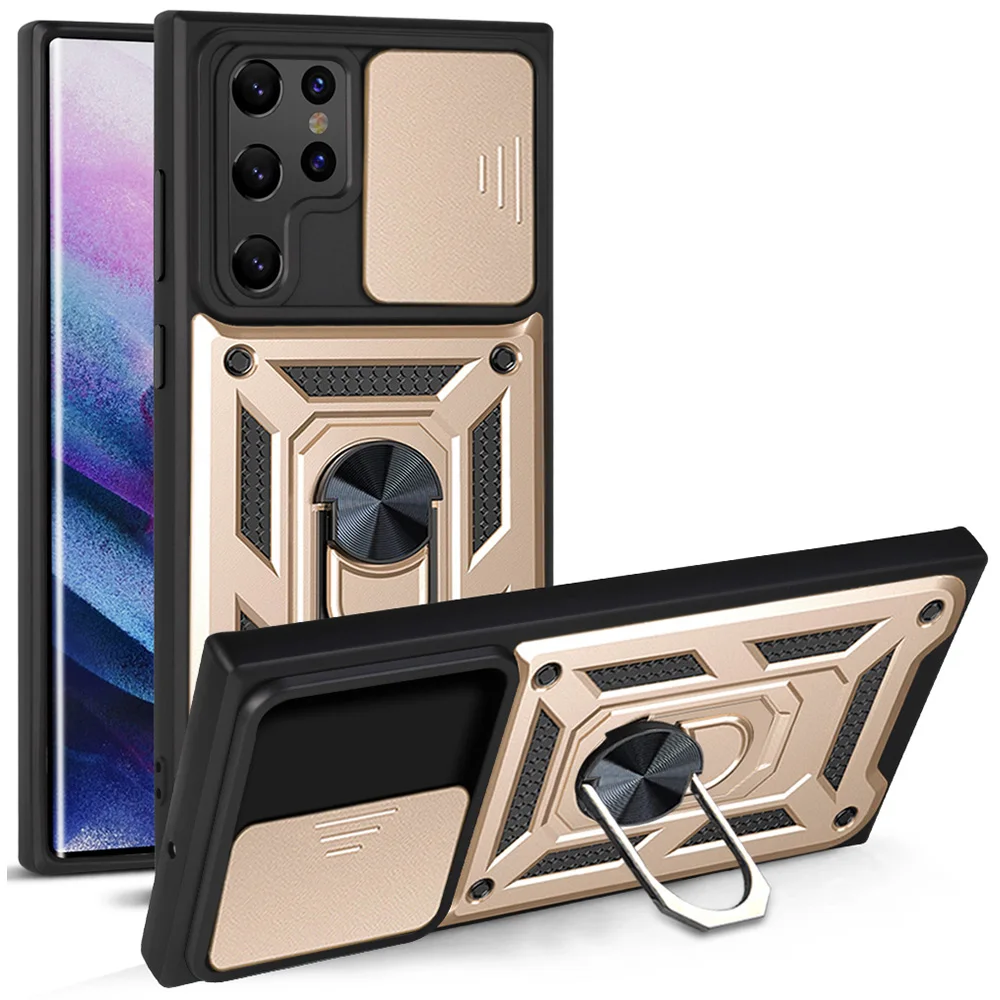 S22 ultra case with Camera Cover & Kickstand Slide Lens Protection+360Rotate Ring Stand Mobile Phone bags & cases, 7 colors 
S22 ultra case with Camera Cover & Kickstand Slide Lens Protection+360Rotate Ring Stand Mobile Phone bags & cases, 7 colors