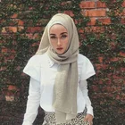 New slide silk pearl Muslim Head scarf women's long national Hijab