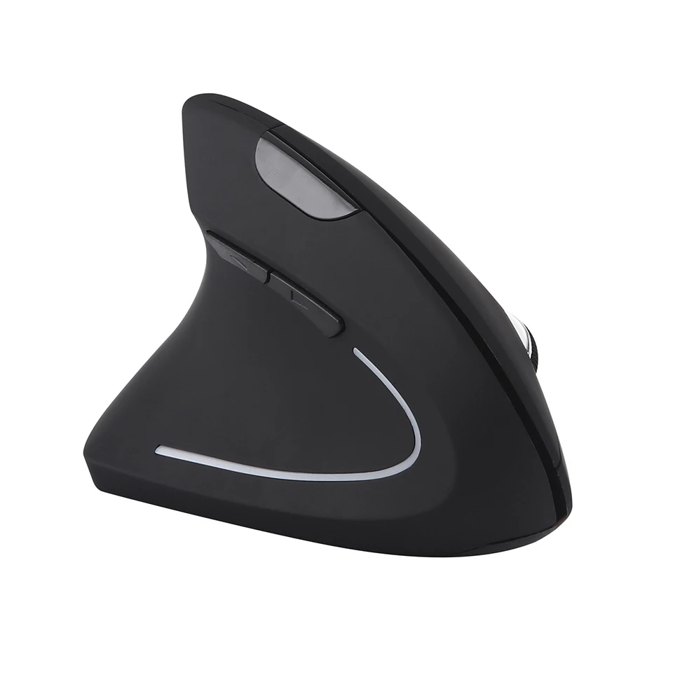 

2.4G Wireless Left-hand Mouse Vertical Mice Ergonomic Optical 800/1200/1600DPI Adjustable Wrist Healing Gaming Mouse, Black