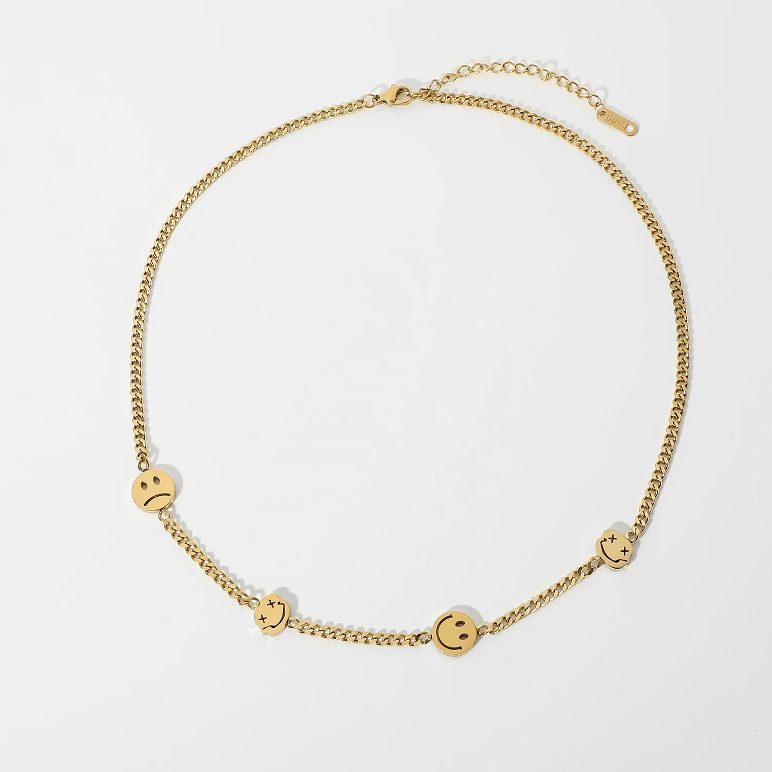 2021 New Trendy 14K Gold Plated Stainless Steel Accessories Joys Sorrows Choker Necklace for Women
2021 New Trendy 14K Gold Plated Stainless Steel Accessories Joys Sorrows Choker Necklace for Women