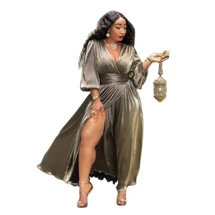 New Collections 2021 Vintage V Neck Long Sleeve High Slit Dresses Luxury Long Dress Party Wear
New Collections 2021 Vintage V Neck Long Sleeve High Slit Dresses Luxury Long Dress Party Wear