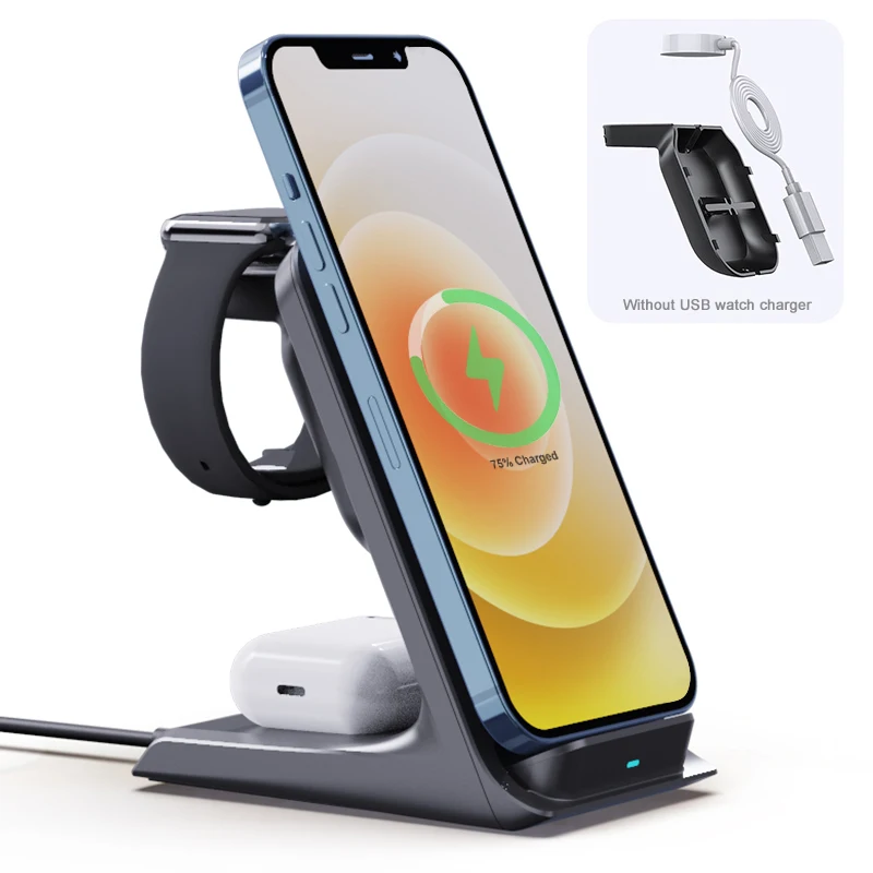 15W Fast Wireless Charging Station for Apple Watch 3 in 1 Wireless Charger Stand for iPhone
15W Fast Wireless Charging Station for Apple Watch 3 in 1 Wireless Charger Stand for iPhone