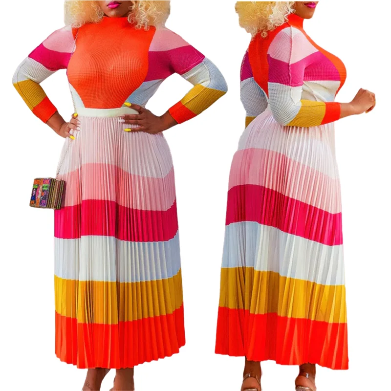 D420 Fall Two Piece Set Women Clothing Long Sleeve Pleated Print Contrast Color Skirt And Top Set For Women 2 Piece Skirt Sets
D420 Fall Two Piece Set Women Clothing Long Sleeve Pleated Print Contrast Color Skirt And Top Set For Women 2 Piece Skirt Sets