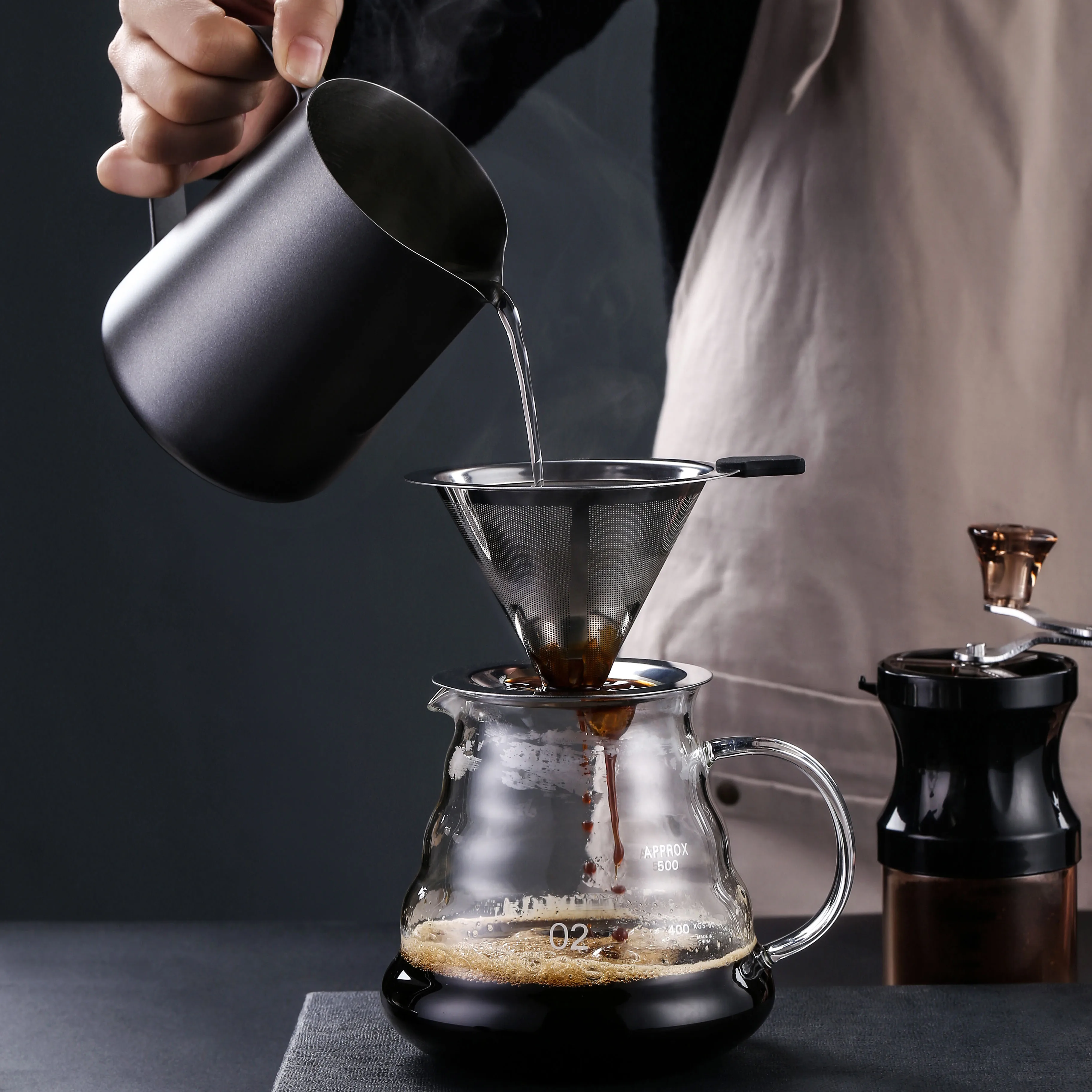 Hot Sale V60 Reusable Drip Filter Coffee Maker Reusable Stainless Steel Coffee Filter Set Pour Over Coffee Maker, Silver
Hot Sale V60 Reusable Drip Filter Coffee Maker Reusable Stainless Steel Coffee Filter Set Pour Over Coffee Maker, Silver