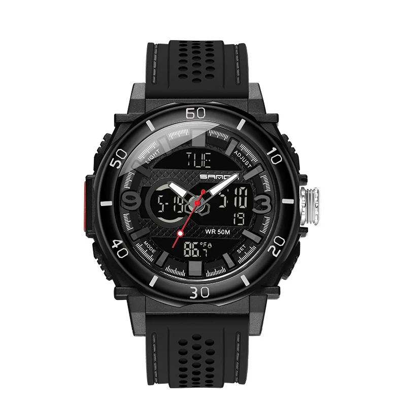 New fashion sports multifunctional electronic watch temperature display luminous men's waterproof watch 
New fashion sports multifunctional electronic watch temperature display luminous men's waterproof watch