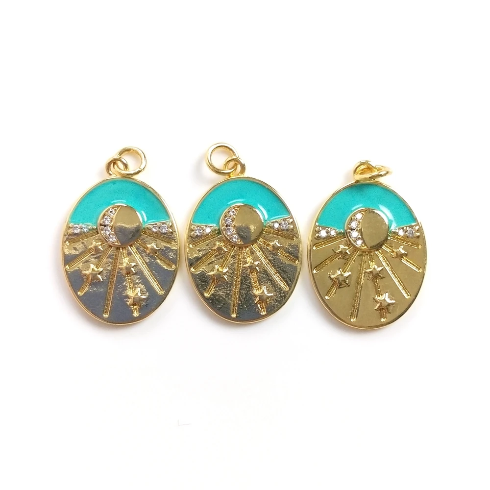 New Fashion 18K Gold Plated custom pendant Unique Jewelry sun moon star bracelet Necklace Cubic Zirconia Oval Charms for Gift, Multi color
New Fashion 18K Gold Plated custom pendant Unique Jewelry sun moon star bracelet Necklace Cubic Zirconia Oval Charms for Gift, Multi color