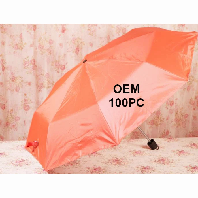 3 Fold Orange Color 100CM Silver Plastic Umbrellas Mini Outdoor Portable Folding Umbrellas Solid Color 8K UV Customize LOGO100CM
3 Fold Orange Color 100CM Silver Plastic Umbrellas Mini Outdoor Portable Folding Umbrellas Solid Color 8K UV Customize LOGO100CM