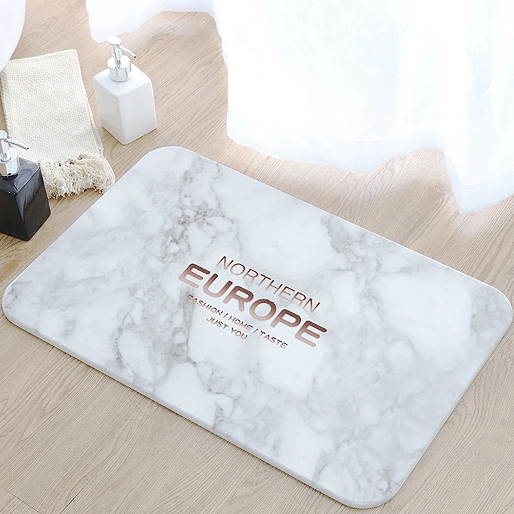 Anti-slip fast dry diatomaceous earth absorbent bath mat set, White with pattern printing or customized
Anti-slip fast dry diatomaceous earth absorbent bath mat set, White with pattern printing or customized