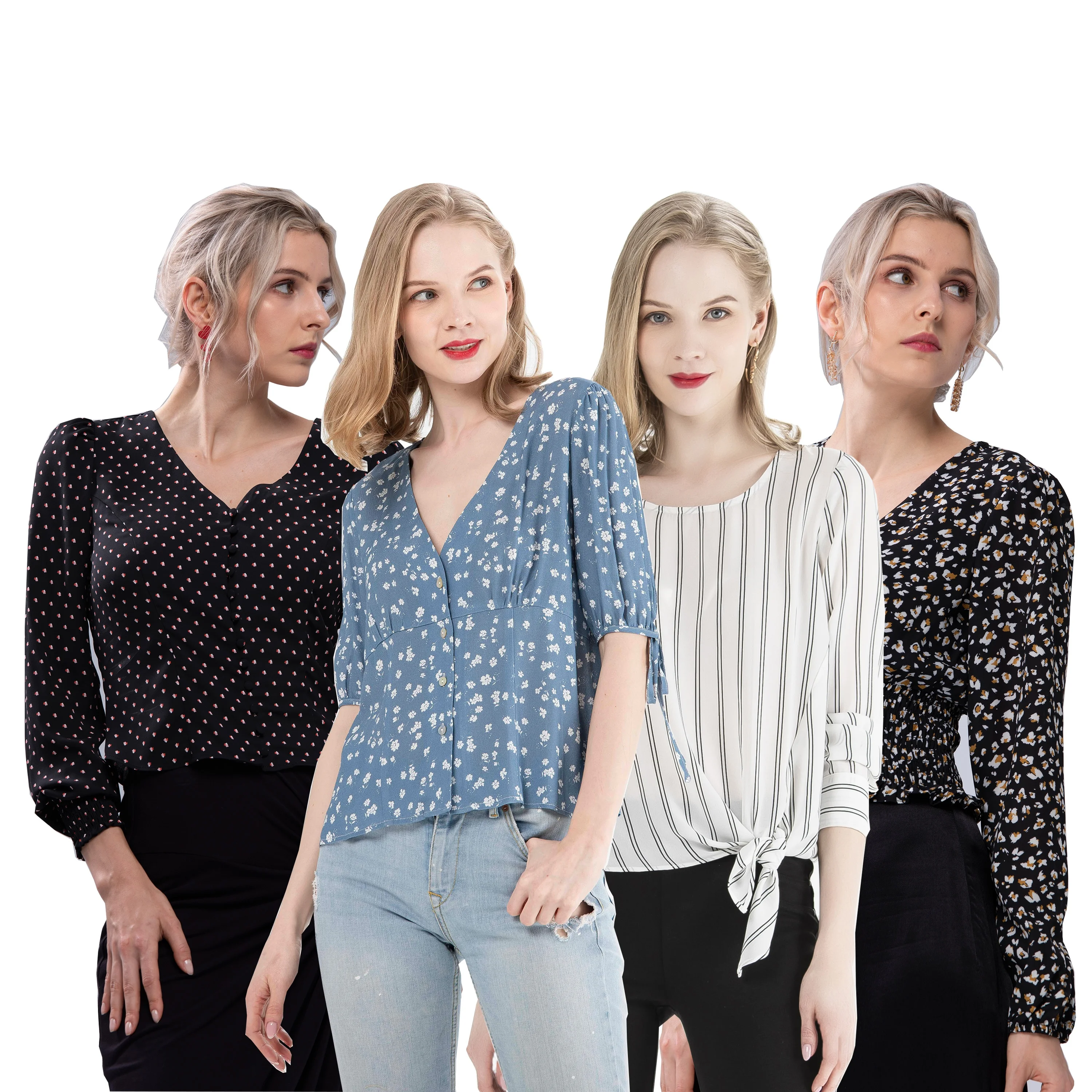 Ladies Elegant Long Smocking Sleeve V Neck Office Womens Clothing Tops Shirt Blouses with Button
Ladies Elegant Long Smocking Sleeve V Neck Office Womens Clothing Tops Shirt Blouses with Button