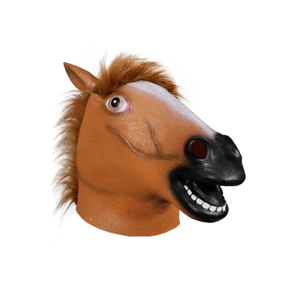 Molezu Fashionable Halloween Cosplay Rubber Latex Full Head Horse Realist High Quality Animal Christmas Party Masks Manufacturer