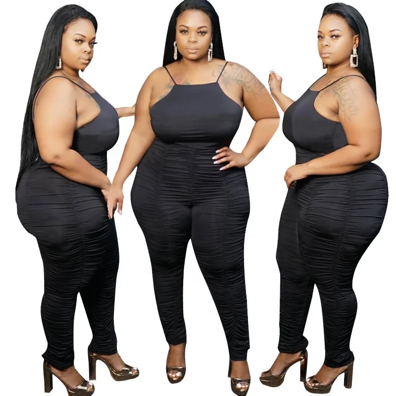 2021 Spring Plus Size Women's Slim Fit Jumpsuits Pleated Casual 5XL Oversized Suspenders Jumpsuit
2021 Spring Plus Size Women's Slim Fit Jumpsuits Pleated Casual 5XL Oversized Suspenders Jumpsuit