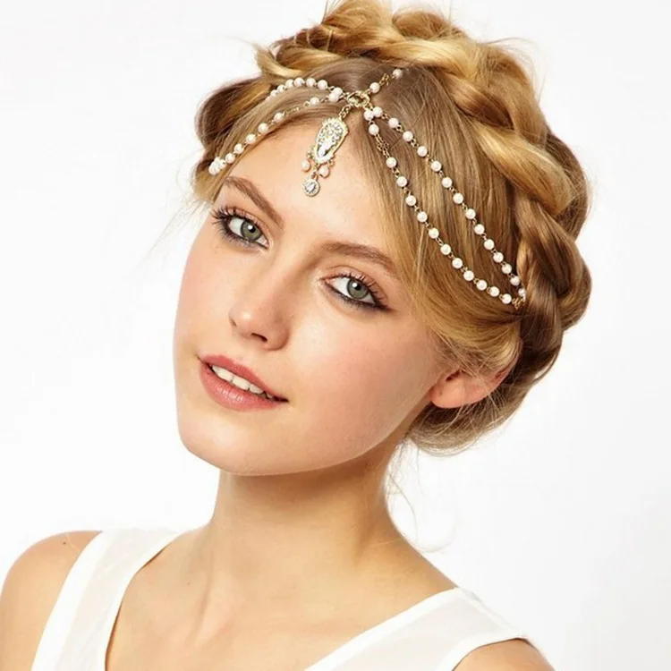 Bohemian Gold Headpiece Headband Tassel Beads Handmade Head Chain Forehead Hair Band India Jewelry
Bohemian Gold Headpiece Headband Tassel Beads Handmade Head Chain Forehead Hair Band India Jewelry