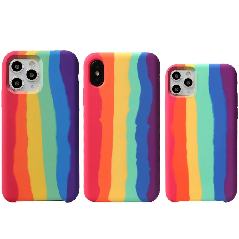 Hot Sale Colorful Rainbow Phone Case For iPhone 12 11 Pro Max Liquid Silicone Mobile Back Cover
Hot Sale Colorful Rainbow Phone Case For iPhone 12 11 Pro Max Liquid Silicone Mobile Back Cover
