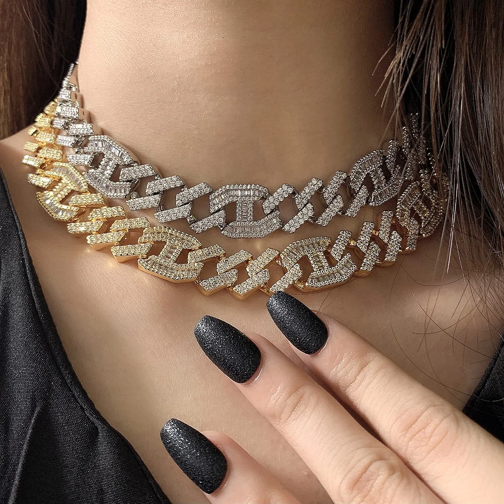 18K Gold Plated Silver Diamond Iced Out Cuban Link Chain Necklace Hip Hop Jewelry, Gold /silver
18K Gold Plated Silver Diamond Iced Out Cuban Link Chain Necklace Hip Hop Jewelry, Gold /silver