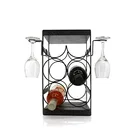 Wood and metal new design 6 bottles wine racks wine bottle holder for home decor
