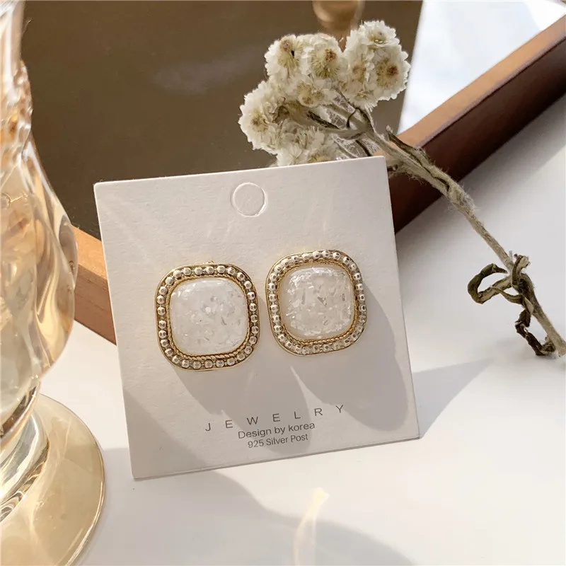 JUHU S925 Silver Needle Vintage Exquisite Shell Fragment Square Gemstone Earrings Elegant Girl Earring Ear Clip, Gold
JUHU S925 Silver Needle Vintage Exquisite Shell Fragment Square Gemstone Earrings Elegant Girl Earring Ear Clip, Gold