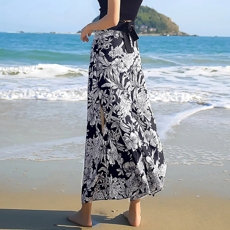 Hot selling wide leg trousers skirt pants women summer thin high waist beach, Picture color
Hot selling wide leg trousers skirt pants women summer thin high waist beach, Picture color