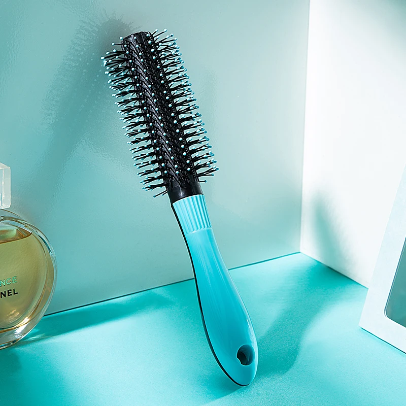 Natural color Round curl curling hair roller brush Black round hair brush detangling
Natural color Round curl curling hair roller brush Black round hair brush detangling