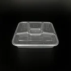 Microwave 5 Compartment Plastic Take away lunch box Bento Box Disposable Food Storage Box
