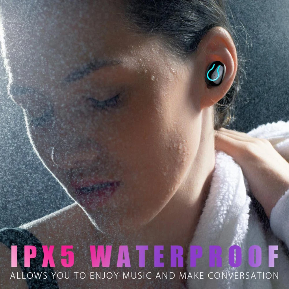 Q66 TWS Bluetooth 5.0 Headphones 6000mAh Charging Box LED Display Stereo Wireless Earphones With Power Bank Features For phone - ANKUX.COM