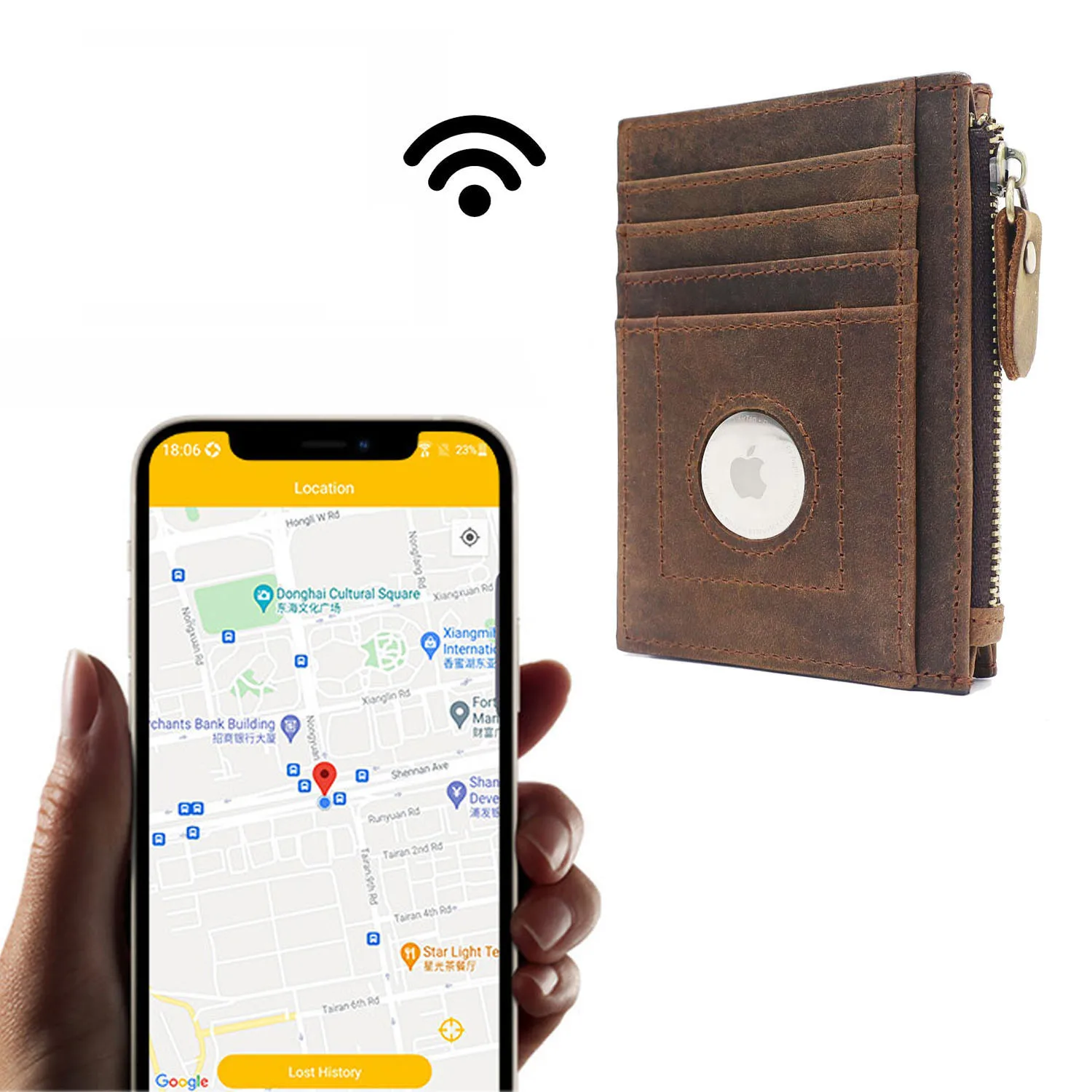 Slim Minimalist Front Pocket Wallet with Built-in Case Holder for Apple Air tag Airtag Wallet Holder, Brown
Slim Minimalist Front Pocket Wallet with Built-in Case Holder for Apple Air tag Airtag Wallet Holder, Brown