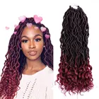 Synthetic Hair Weave 18inch Goddess Faux Locs,Synthetic Hair Soft Dread Lock Twist Braid Hair