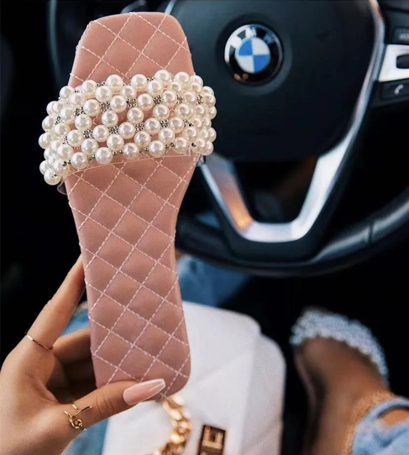 Fashion solid color flat shoes sandals summer hot sandals Pearl Diamond women's slippers, As picture
Fashion solid color flat shoes sandals summer hot sandals Pearl Diamond women's slippers, As picture