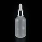 30ml matte clear glass dropper bottle with white rubber head