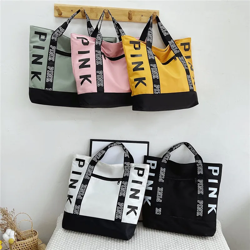 2022 custom printed logo luxury sublimation pink ladies women travel hand bag beach large size nylon handbag women's tote bags, Pink/purple/yellow/black/green
2022 custom printed logo luxury sublimation pink ladies women travel hand bag beach large size nylon handbag women's tote bags, Pink/purple/yellow/black/green
