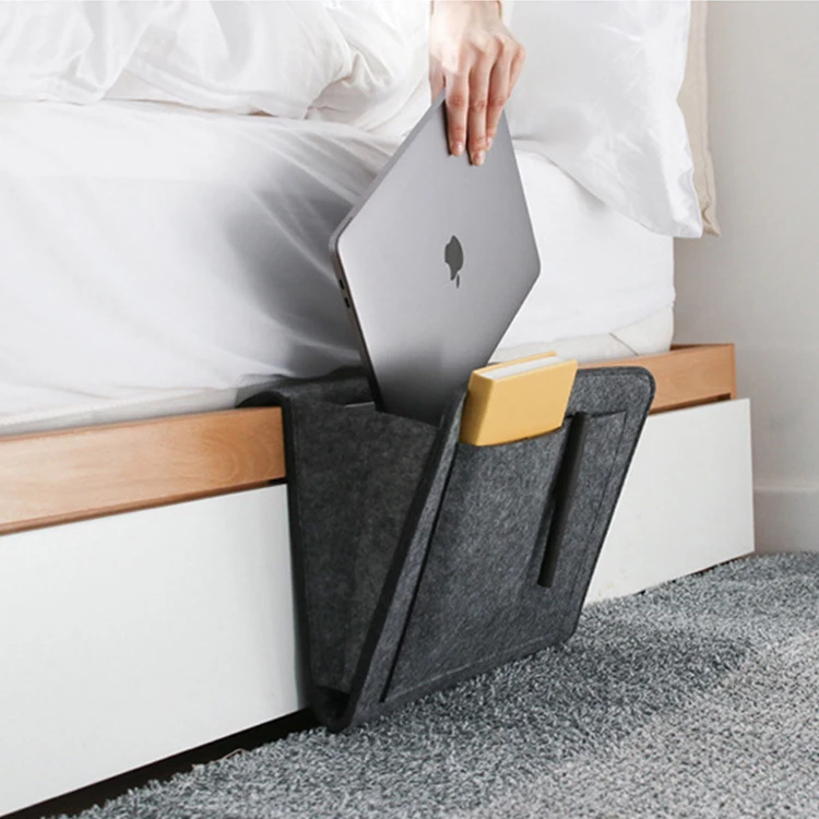 Home Accessories Felt Bed Sofa Storage Organizer Bag for Magazines Phone Remote, Black/grey
Home Accessories Felt Bed Sofa Storage Organizer Bag for Magazines Phone Remote, Black/grey