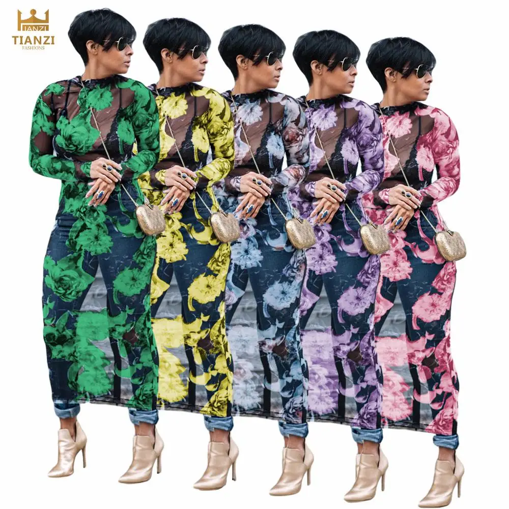 W8332 - ladies sexy fashion mesh transparent floral maxi dresses 
W8332 - ladies sexy fashion mesh transparent floral maxi dresses