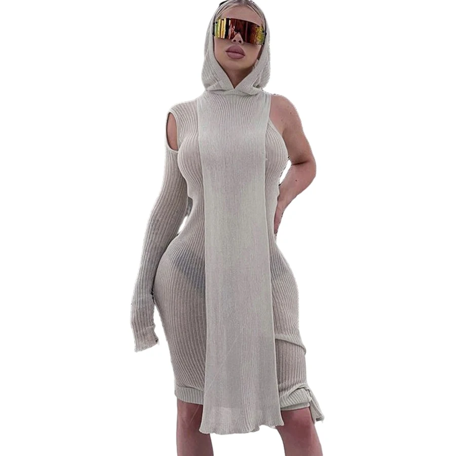 K21S07069 Autumn New Fashion Sexy See-Through Hooded Dress Single-Sleeved Hollow Casual Loose Women Party Dress
K21S07069 Autumn New Fashion Sexy See-Through Hooded Dress Single-Sleeved Hollow Casual Loose Women Party Dress