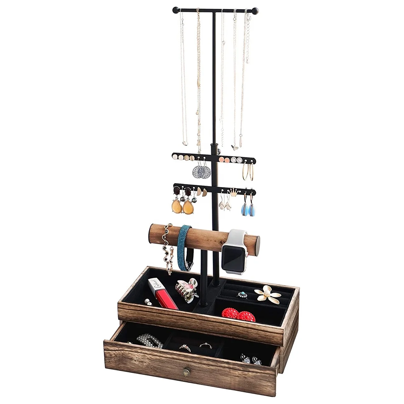Jewelry Stand Organizer Display Tree Earring Stand Necklace Holder Metal Wood Jewelry Tower for Rings Bracelets Watches Countert
Jewelry Stand Organizer Display Tree Earring Stand Necklace Holder Metal Wood Jewelry Tower for Rings Bracelets Watches Countert
