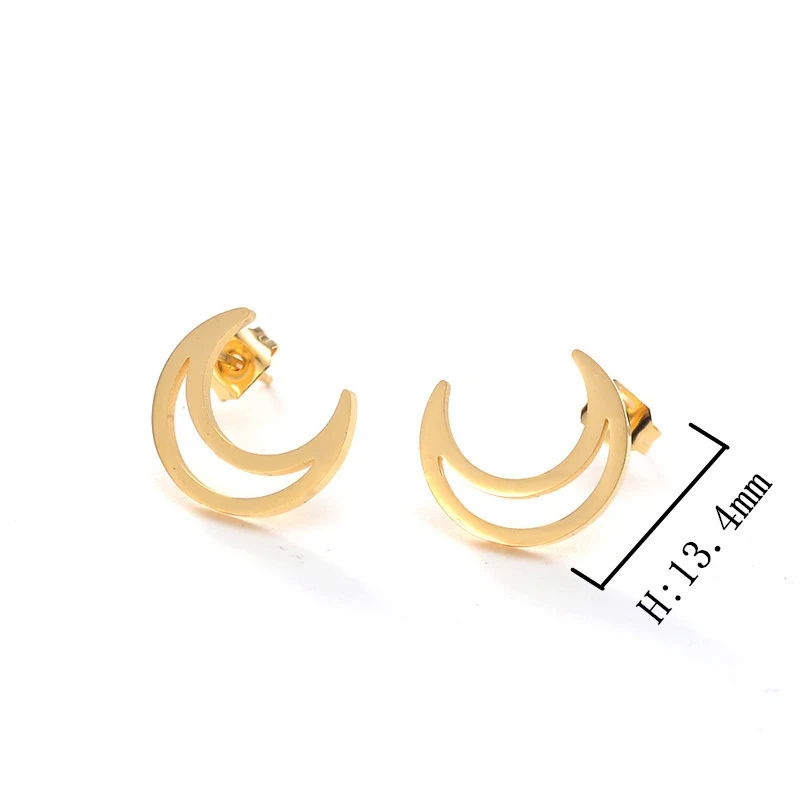 Yiwu Ruigang High Quality 316L Stainless Steel Moon Earrings In Silver Jewelry, Customized
Yiwu Ruigang High Quality 316L Stainless Steel Moon Earrings In Silver Jewelry, Customized