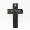 2019 Wholesale Black Wooden Cross Hanging Wall Display with Metal Wire Faith Sign Novelty Gifts for Home Wedding Decoration
