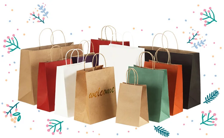 eco friendly retail custom paper bag with logo printing