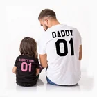 Hot father and son matching clothes T-shirt suit cheap family t shirt with number print shirt father and daughter shirt